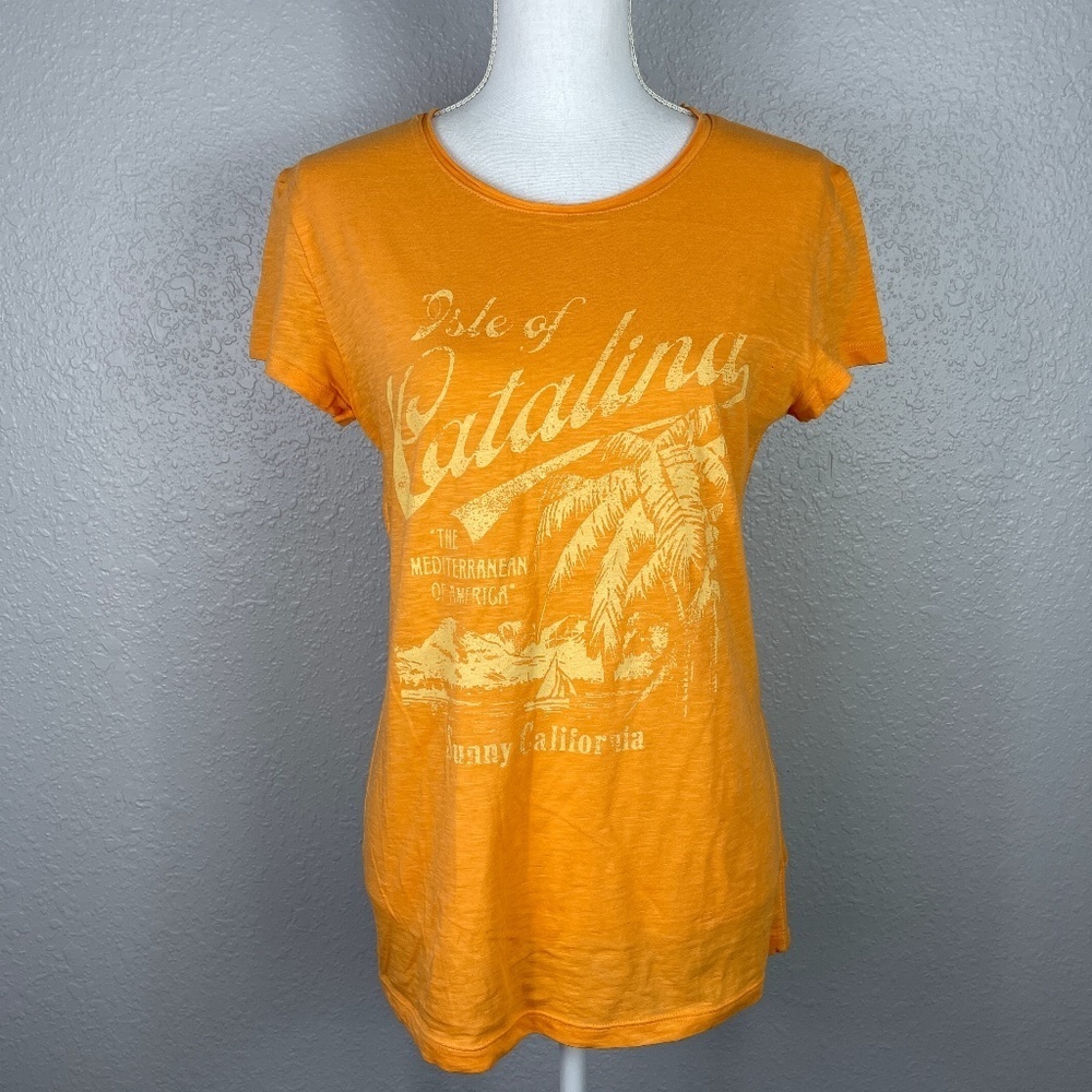 Women's Merona Orange Graphic short sleeve shirt‎ size Large
